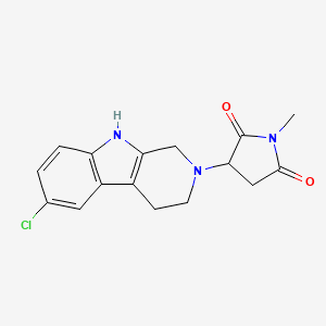 molecular formula C16H16ClN3O2 B11186759 3-(6-chloro-1,3,4,9-tetrahydro-2H-beta-carbolin-2-yl)-1-methyldihydro-1H-pyrrole-2,5-dione 