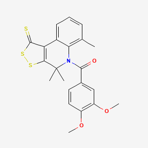 (3,4-dimethoxyphenyl)(4,4,6-trimethyl-1-thioxo-1,4-dihydro-5H-[1,2]dithiolo[3,4-c]quinolin-5-yl)methanone