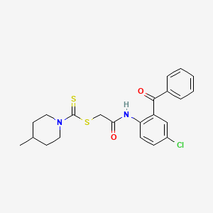 2-{[4-Chloro-2-(phenylcarbonyl)phenyl]amino}-2-oxoethyl 4-methylpiperidine-1-carbodithioate