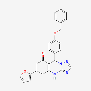 9-[4-(benzyloxy)phenyl]-6-(furan-2-yl)-5,6,7,9-tetrahydro[1,2,4]triazolo[5,1-b]quinazolin-8(4H)-one