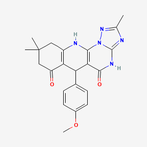 2-(4-methoxyphenyl)-6,6,13-trimethyl-9,11,12,14,16-pentazatetracyclo[8.7.0.03,8.011,15]heptadeca-1(10),3(8),12,14-tetraene-4,17-dione