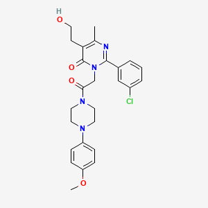 2-(3-chlorophenyl)-5-(2-hydroxyethyl)-3-{2-[4-(4-methoxyphenyl)piperazin-1-yl]-2-oxoethyl}-6-methylpyrimidin-4(3H)-one