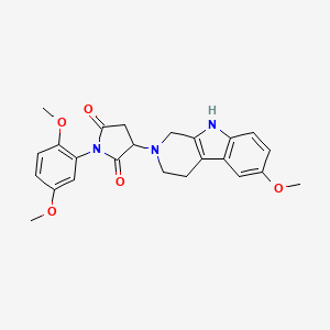 molecular formula C24H25N3O5 B11186848 1-(2,5-dimethoxyphenyl)-3-(6-methoxy-1,3,4,9-tetrahydro-2H-beta-carbolin-2-yl)pyrrolidine-2,5-dione 