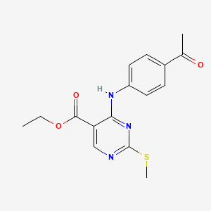 Ethyl 4-[(4-acetylphenyl)amino]-2-(methylsulfanyl)pyrimidine-5-carboxylate