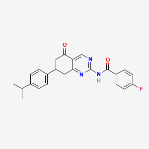 4-fluoro-N-{5-oxo-7-[4-(propan-2-yl)phenyl]-5,6,7,8-tetrahydroquinazolin-2-yl}benzamide