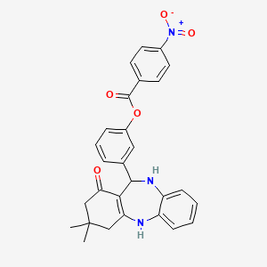 3-(3,3-dimethyl-1-oxo-2,3,4,5,10,11-hexahydro-1H-dibenzo[b,e][1,4]diazepin-11-yl)phenyl 4-nitrobenzoate