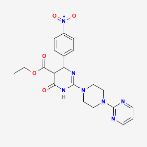 Ethyl 6-(4-nitrophenyl)-4-oxo-2-[4-(pyrimidin-2-yl)piperazin-1-yl]-1,4,5,6-tetrahydropyrimidine-5-carboxylate