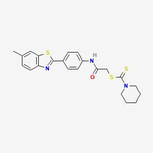 molecular formula C22H23N3OS3 B11186926 2-{[4-(6-Methyl-1,3-benzothiazol-2-yl)phenyl]amino}-2-oxoethyl piperidine-1-carbodithioate 