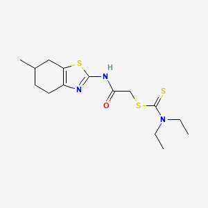 2-[(6-Methyl-4,5,6,7-tetrahydro-1,3-benzothiazol-2-yl)amino]-2-oxoethyl diethylcarbamodithioate