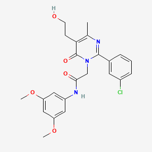 molecular formula C23H24ClN3O5 B11186977 2-[2-(3-chlorophenyl)-5-(2-hydroxyethyl)-4-methyl-6-oxopyrimidin-1(6H)-yl]-N-(3,5-dimethoxyphenyl)acetamide 