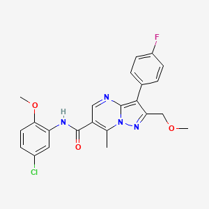 N-(5-chloro-2-methoxyphenyl)-3-(4-fluorophenyl)-2-(methoxymethyl)-7-methylpyrazolo[1,5-a]pyrimidine-6-carboxamide