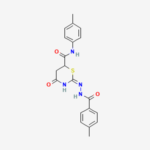 N-(4-Methylphenyl)-2-[(4-methylphenyl)hydrazido]-4-oxo-5,6-dihydro-4H-1,3-thiazine-6-carboxamide