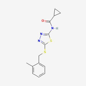 N-(5-((2-methylbenzyl)thio)-1,3,4-thiadiazol-2-yl)cyclopropanecarboxamide