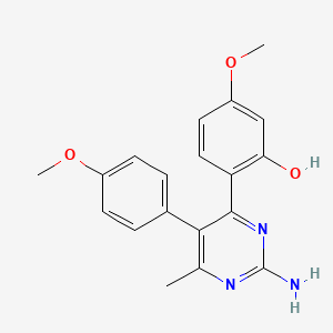 molecular formula C19H19N3O3 B11187018 2-[2-Amino-5-(4-methoxyphenyl)-6-methylpyrimidin-4-yl]-5-methoxyphenol CAS No. 900262-61-5