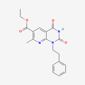 molecular formula C19H19N3O4 B11187021 Ethyl 7-methyl-2,4-dioxo-1-(2-phenylethyl)-1,2,3,4-tetrahydropyrido[2,3-d]pyrimidine-6-carboxylate 