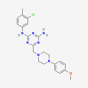 N-(4-amino-6-{[4-(4-methoxyphenyl)piperazino]methyl}-1,3,5-triazin-2-yl)-N-(3-chloro-4-methylphenyl)amine