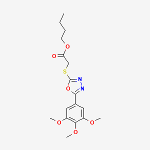 molecular formula C17H22N2O6S B11187056 Butyl {[5-(3,4,5-trimethoxyphenyl)-1,3,4-oxadiazol-2-yl]sulfanyl}acetate 