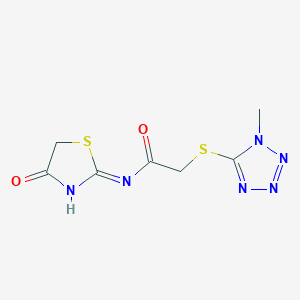 2-[(1-methyl-1H-tetrazol-5-yl)sulfanyl]-N-(4-oxo-4,5-dihydro-1,3-thiazol-2-yl)acetamide