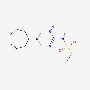 molecular formula C13H26N4O2S B11187070 N-(5-cycloheptyl-1,4,5,6-tetrahydro-1,3,5-triazin-2-yl)-2-propanesulfonamide 