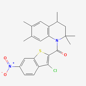 (3-chloro-6-nitro-1-benzothiophen-2-yl)(2,2,4,6,7-pentamethyl-3,4-dihydroquinolin-1(2H)-yl)methanone