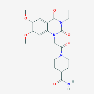 1-[(3-ethyl-6,7-dimethoxy-2,4-dioxo-3,4-dihydroquinazolin-1(2H)-yl)acetyl]piperidine-4-carboxamide