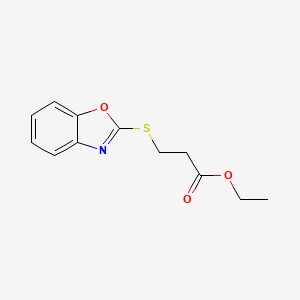 molecular formula C12H13NO3S B11187083 Ethyl 3-(1,3-benzoxazol-2-ylsulfanyl)propanoate 