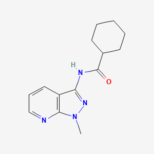 molecular formula C14H18N4O B11187100 N-(1-methyl-1H-pyrazolo[3,4-b]pyridin-3-yl)cyclohexanecarboxamide 