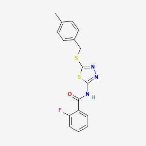 2-fluoro-N-(5-((4-methylbenzyl)thio)-1,3,4-thiadiazol-2-yl)benzamide