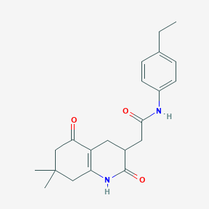 2-(7,7-dimethyl-2,5-dioxo-1,2,3,4,5,6,7,8-octahydroquinolin-3-yl)-N-(4-ethylphenyl)acetamide