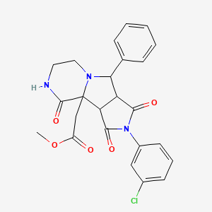 molecular formula C24H22ClN3O5 B11187132 methyl 2-[4-(3-chlorophenyl)-3,5,12-trioxo-7-phenyl-4,8,11-triazatricyclo[6.4.0.02,6]dodecan-1-yl]acetate 