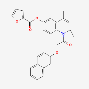 molecular formula C29H25NO5 B11187152 2,2,4-Trimethyl-1-[2-(2-naphthyloxy)acetyl]-1,2-dihydro-6-quinolinyl 2-furoate 