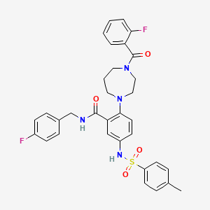 2-(4-(2-fluorobenzoyl)-1,4-diazepan-1-yl)-N-(4-fluorobenzyl)-5-((4-methylphenyl)sulfonamido)benzamide