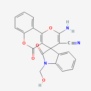 2'-amino-1-(hydroxymethyl)-2,5'-dioxo-1,2-dihydro-5'H-spiro[indole-3,4'-pyrano[3,2-c]chromene]-3'-carbonitrile