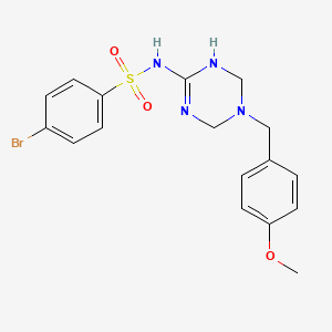 4-bromo-N-[5-(4-methoxybenzyl)-1,4,5,6-tetrahydro-1,3,5-triazin-2-yl]benzenesulfonamide