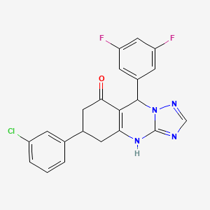 6-(3-chlorophenyl)-9-(3,5-difluorophenyl)-5,6,7,9-tetrahydro[1,2,4]triazolo[5,1-b]quinazolin-8(4H)-one