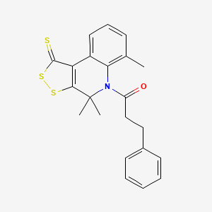 3-phenyl-1-(4,4,6-trimethyl-1-thioxo-1,4-dihydro-5H-[1,2]dithiolo[3,4-c]quinolin-5-yl)-1-propanone