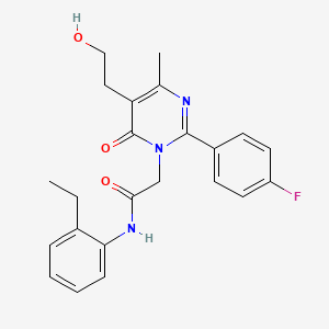 N-(2-ethylphenyl)-2-[2-(4-fluorophenyl)-5-(2-hydroxyethyl)-4-methyl-6-oxopyrimidin-1(6H)-yl]acetamide