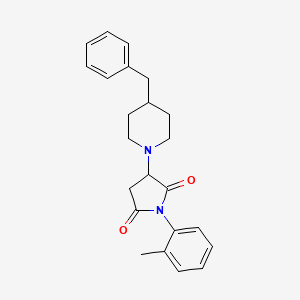 molecular formula C23H26N2O2 B11187245 3-(4-Benzylpiperidin-1-yl)-1-(2-methylphenyl)pyrrolidine-2,5-dione 