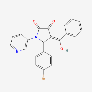 molecular formula C22H15BrN2O3 B11187267 4-benzoyl-5-(4-bromophenyl)-3-hydroxy-1-(pyridin-3-yl)-2,5-dihydro-1H-pyrrol-2-one 