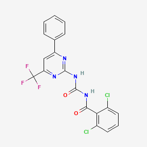 2,6-dichloro-N-{[4-phenyl-6-(trifluoromethyl)pyrimidin-2-yl]carbamoyl}benzamide