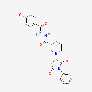 1-(2,5-dioxo-1-phenylpyrrolidin-3-yl)-N'-[(4-methoxyphenyl)carbonyl]piperidine-3-carbohydrazide