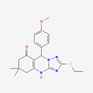 2-(ethylsulfanyl)-9-(4-methoxyphenyl)-6,6-dimethyl-5,6,7,9-tetrahydro[1,2,4]triazolo[5,1-b]quinazolin-8(4H)-one