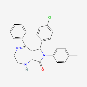 molecular formula C26H22ClN3O B11187299 6-(4-chlorophenyl)-7-(4-methylphenyl)-5-phenyl-2,3,6,7-tetrahydropyrrolo[3,4-e][1,4]diazepin-8(1H)-one 