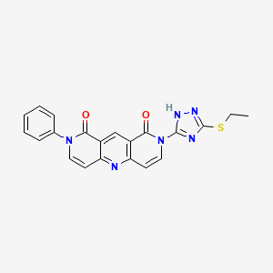 2-[3-(ethylsulfanyl)-1H-1,2,4-triazol-5-yl]-8-phenylpyrido[4,3-b][1,6]naphthyridine-1,9(2H,8H)-dione