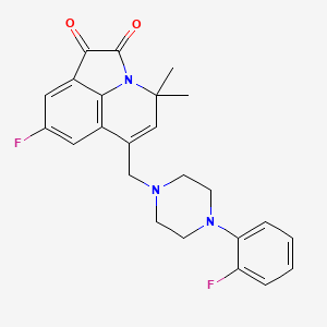 molecular formula C24H23F2N3O2 B11187312 8-fluoro-6-{[4-(2-fluorophenyl)piperazino]methyl}-4,4-dimethyl-4H-pyrrolo[3,2,1-ij]quinoline-1,2-dione 