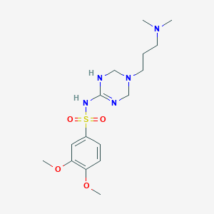 N~1~-{5-[3-(dimethylamino)propyl]-1,4,5,6-tetrahydro-1,3,5-triazin-2-yl}-3,4-dimethoxy-1-benzenesulfonamide