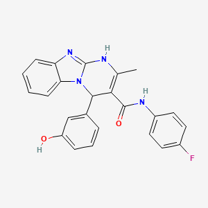 molecular formula C24H19FN4O2 B11187349 N-(4-fluorophenyl)-4-(3-hydroxyphenyl)-2-methyl-1,4-dihydropyrimido[1,2-a]benzimidazole-3-carboxamide 