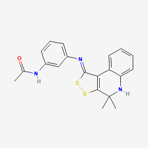 molecular formula C20H19N3OS2 B11187359 N-(3-{[(1Z)-4,4-dimethyl-4,5-dihydro-1H-[1,2]dithiolo[3,4-c]quinolin-1-ylidene]amino}phenyl)acetamide 