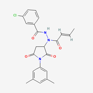 N'-[(2E)-but-2-enoyl]-3-chloro-N'-[1-(3,5-dimethylphenyl)-2,5-dioxopyrrolidin-3-yl]benzohydrazide