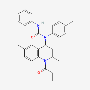 1-(2,6-Dimethyl-1-propanoyl-1,2,3,4-tetrahydroquinolin-4-yl)-1-(4-methylphenyl)-3-phenylurea